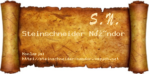 Steinschneider Nándor névjegykártya